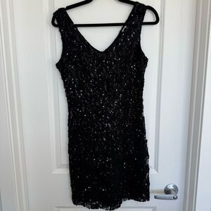 SUZY SHEIR | Black Sequin Dress
